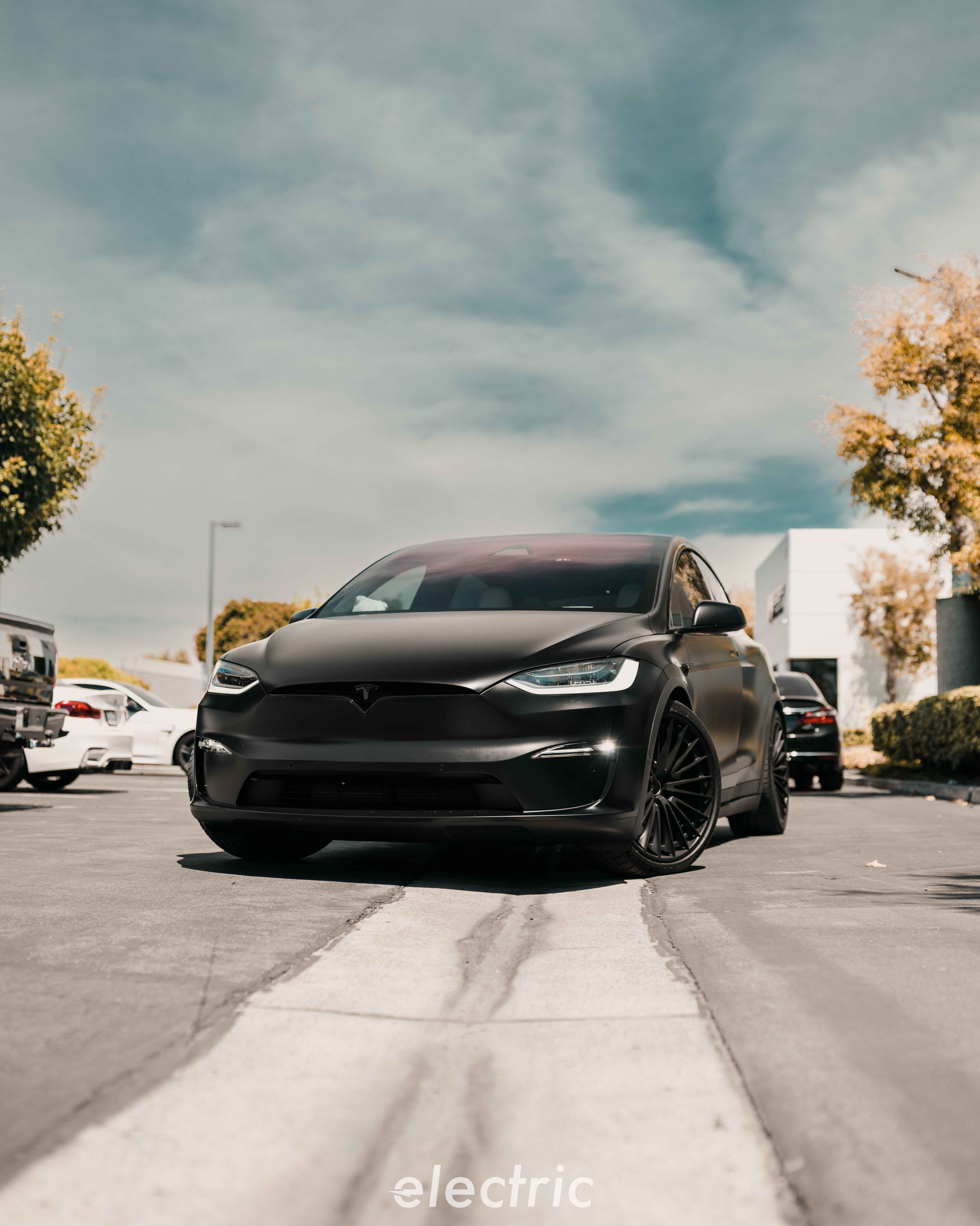 Tesla Model X Plaid in stealth satin wrap