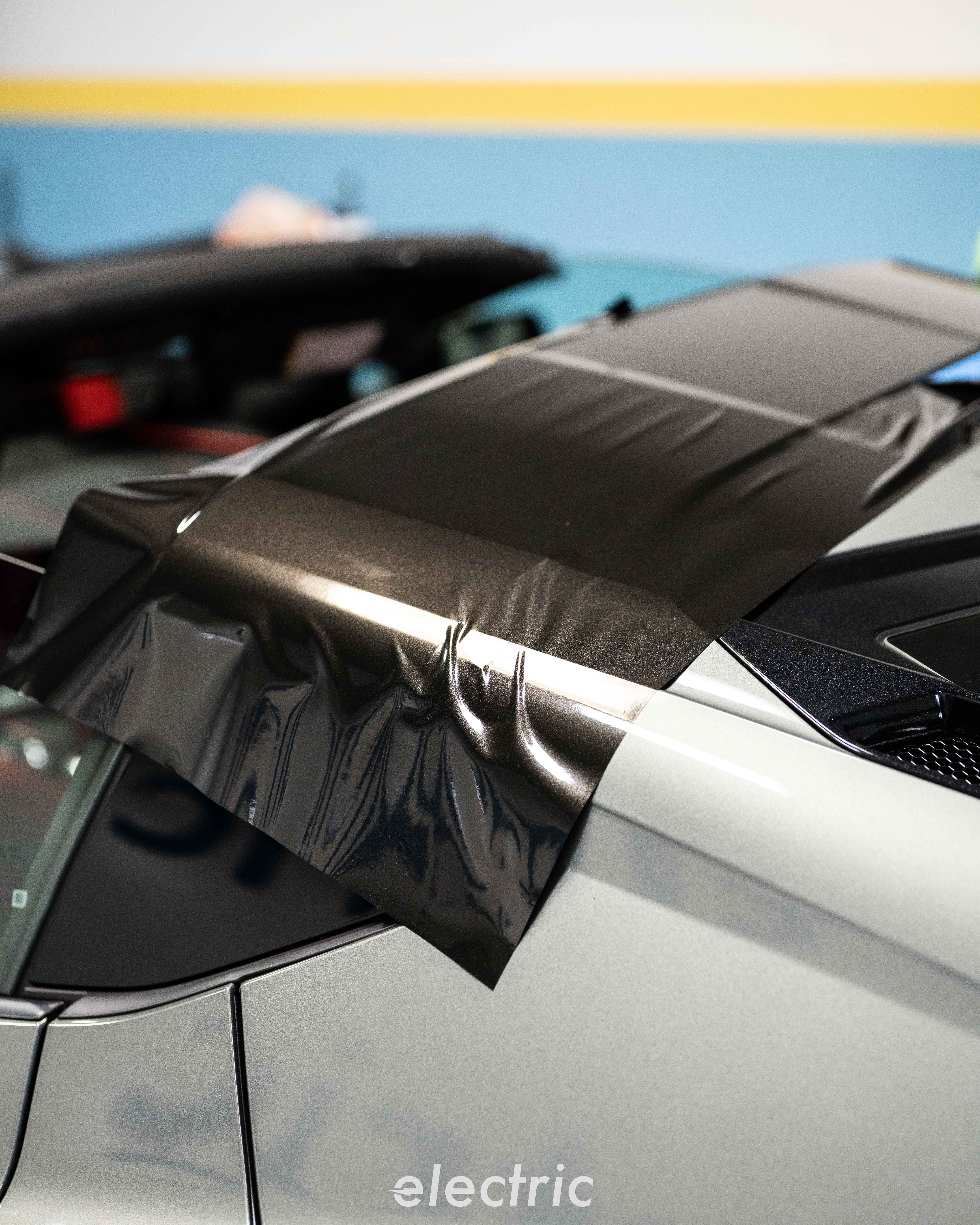 Frost film laid over a McLaren hood